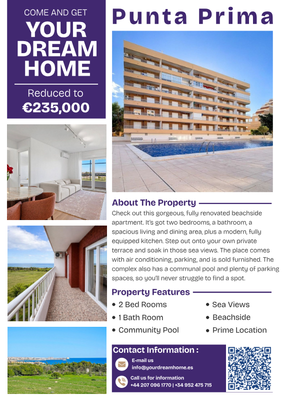 YourDreamHomeEs's tweet image. Punta Prima: Now €235,000! 📉🌊

300m to the sand. Sea views that’ll make your neighbors jealous. Fully renovated, zero DIY, 100% sunshine. ☀️

At this price, it’s basically a beach house for the price of a UK garage. 🚗💨

yourdreamhome.es/property/punta…

#PuntaPrima #SpainProperty
