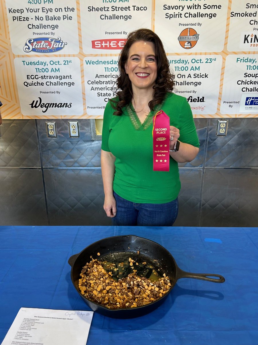 NCStateFair's tweet photo. Congrats to the winners of the America 250-Celebrating the Great State Fair Home Chef Challenge, presented by @947WQDR! #NCStateFair

1st: Chorizo &amp; Jalapeno Fried Potato Cheese Bombs

2nd: Beer Battered Bourbon &amp; Salted Caramel Apple Nachos

3rd: Bacapeno Mac &amp; Cheese Bites https://t.co/JVHqmncXCY