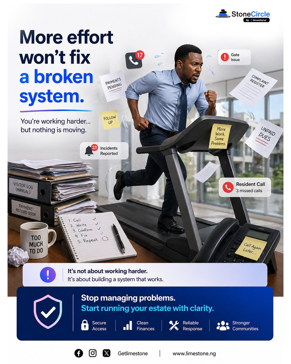 GetLimeStone's tweet photo. Working harder won't fix it. If the system is broken, the results will be too.

StoneCircle brings Structure, Clarity, and control.
#stonecommunity #estatemanagement https://t.co/AT79rQzmGV