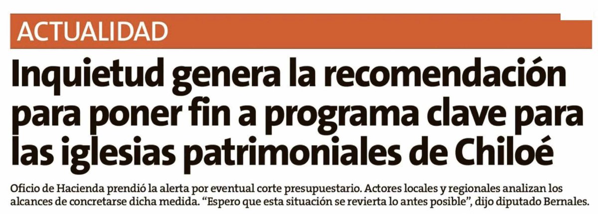 El famoso oficio que sugiere discontinuar programas no es un detalle: es una alerta seria. En Chiloé, deja en riesgo la restauración y mantención de las Iglesias de Chiloé, Patrimonio de la Humanidad. No podemos retroceder en su protección.