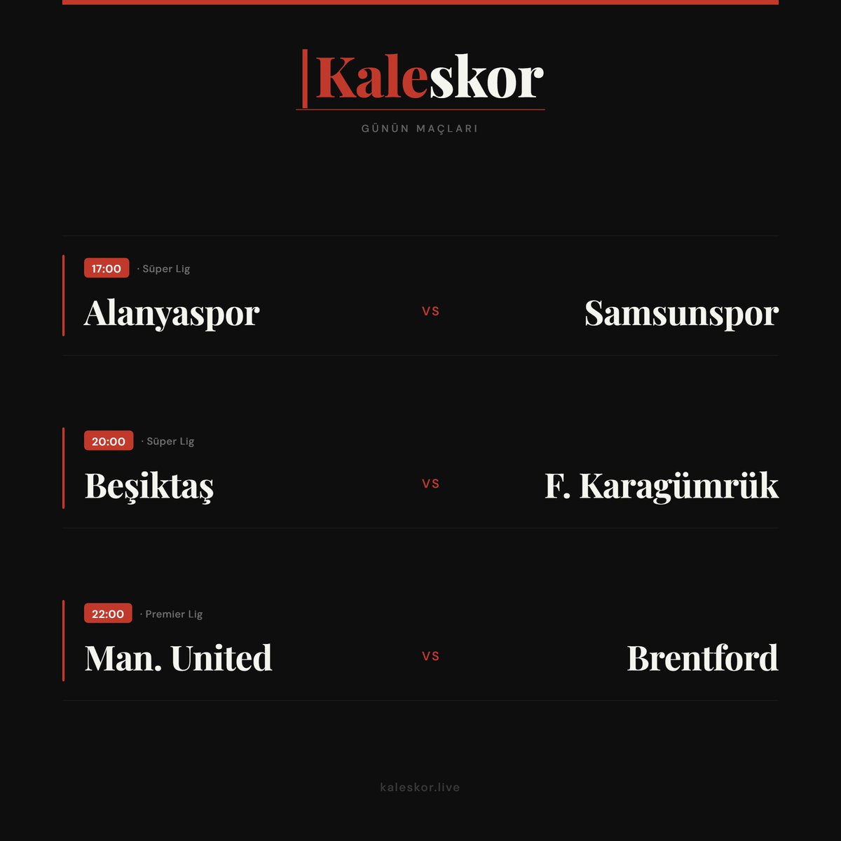 Kaleskor's tweet photo. ⚽️Günün maçları sizlerle!! 
‼️Takipte kal kaçırma 
📍https://t.co/Byy1dKWWXI
#Kaleskor #Canlıskor #Maç https://t.co/3ENmt9F7kr