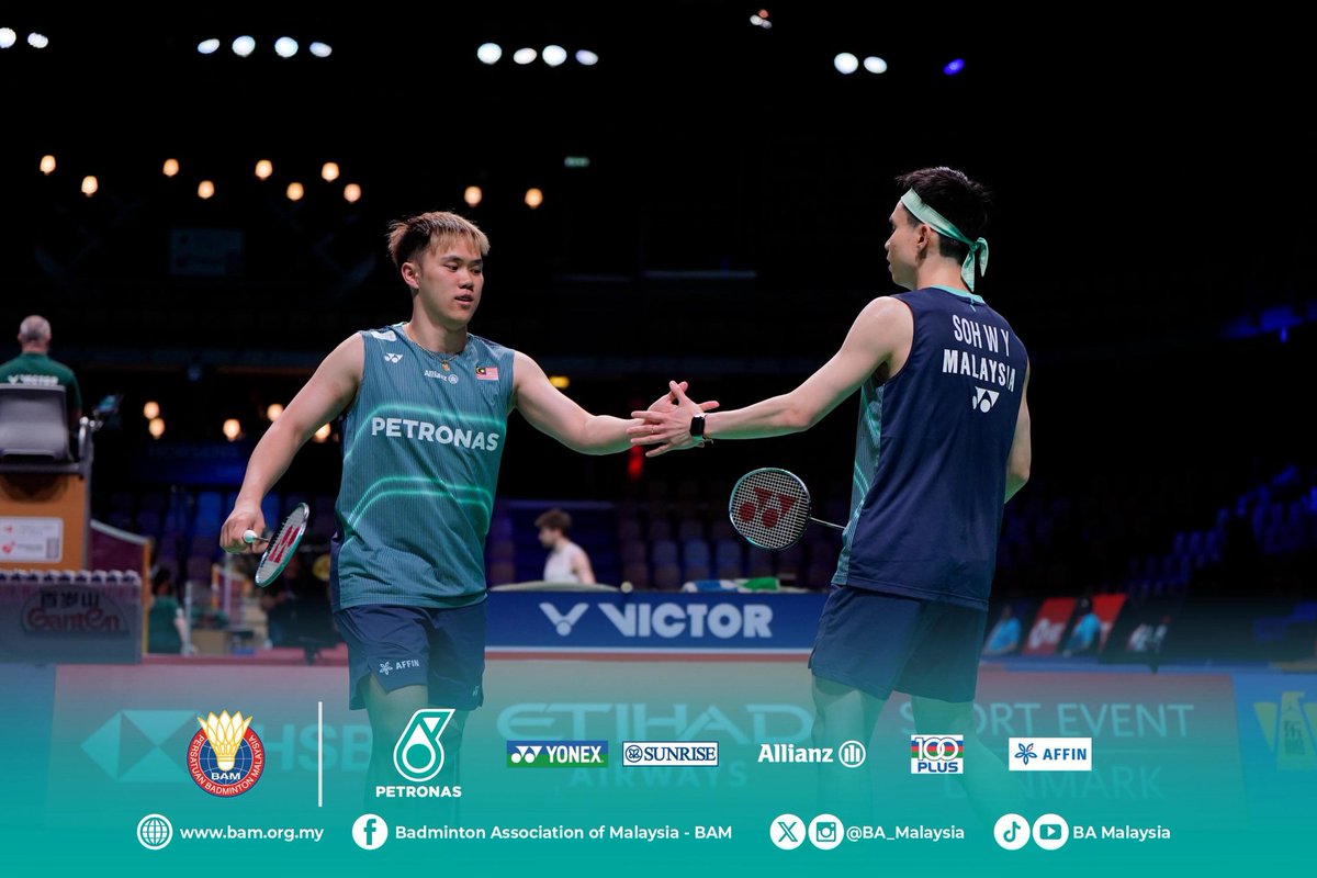 BA_Malaysia's tweet image. #ThomasCup2026 | Group B (MD2) 

#MAS 🇲🇾 4-1 #FIN 🇫🇮

Soh Wooi Yik-Tee Kai Wun def. Ananda Galvani Daniswara-Alvar Melleri 21-7, 21-14

⏱️ 24 mins

*Wooi Yik-Kai Wun show strong chemistry to close out the tie.

#GemilangkanLagi
#BadmintonMalaysia
#DemiMalaysia