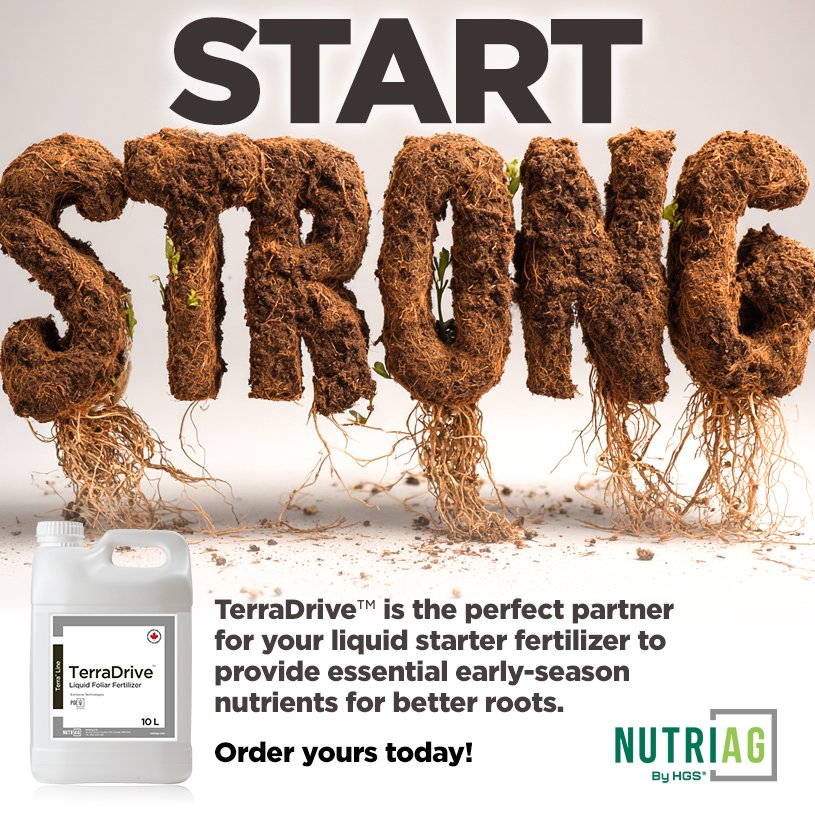 NutriAg's tweet photo. Your starter only goes as far as your roots 🌱
Early nutrition only works if roots can reach it

TerraDrive™ pairs with liquid starter to support early root growth, keep N, P, K near roots, and improve soil for nutrient movement.

Start strong with TerraDrive™ 🌱
#SoilHealth https://t.co/QWHW7sJkX5