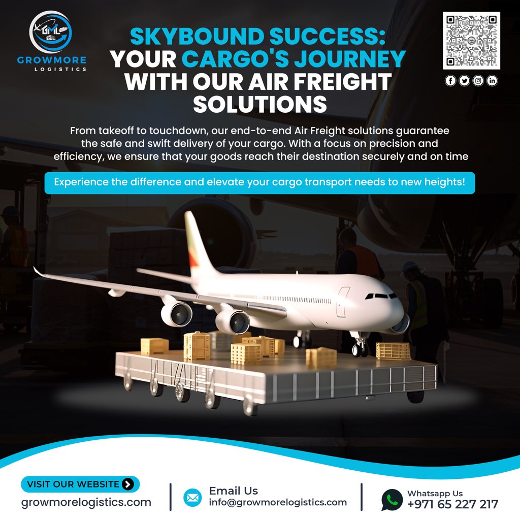 growmore_logist's tweet photo. AIR FREIGHT SERVICES FROM CHINA TO UAE &amp; KSA. ✅✈️ All Included | DDP

For more information:
Share your Query at WhatsApp: https://t.co/ZaibrOYJ1H
WhatsApp +971 65 227 217
📧info@growmorelogistics.com
🌐 https://t.co/uDb1FQ8aTA 

#GrowMoreLogistics #GML #CHINA #AirFreight https://t.co/DaIfz12VcN