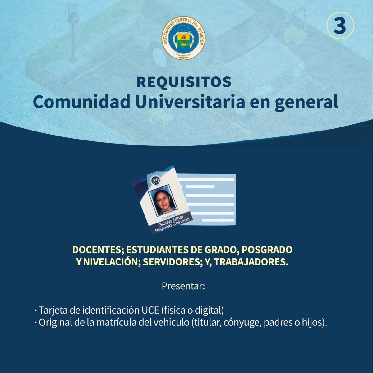 lacentralec's tweet image. #Servicio  | Estacionamiento  #UCE 2026
Disponible el cronograma de pago y requisitos para el servicio de estacionamiento.
📅 Inicio de cobro: 27 de abril 2026
💵 Valor: USD 40,00 anuales + IVA
🧾 Pago organizado por apellidos
🔎 Revise el cronograma y requisitos 👇