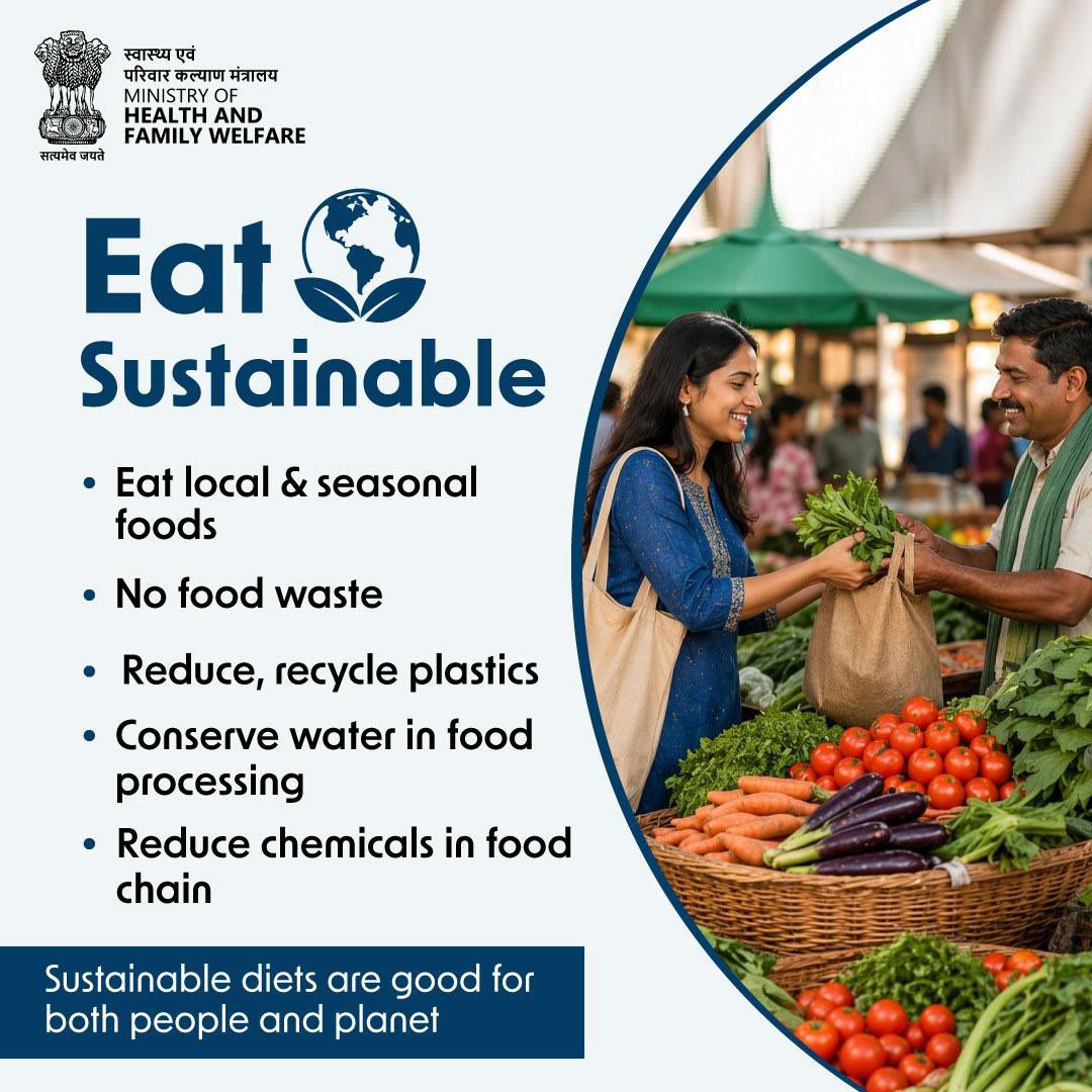 Three pillars. One mission.

✔️ Safe food that protects
✔️ Healthy food that nourishes
✔️ Sustainable food that preserves

From hygiene to nutrition to sustainability, every step matters in building a healthier India.

#EatRightIndia