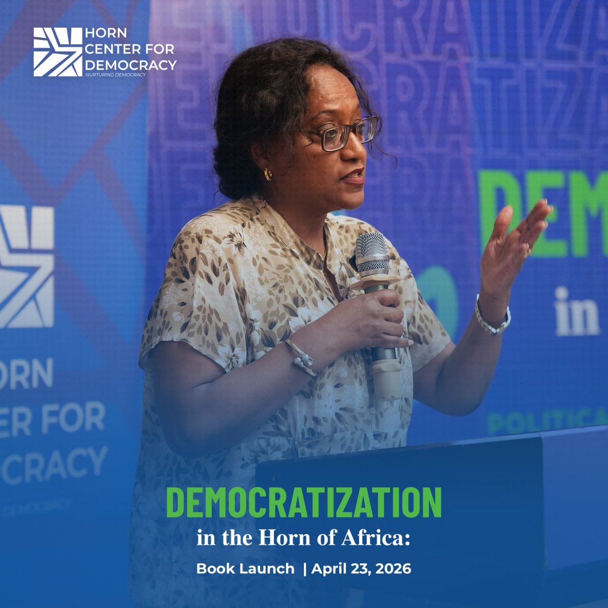 HC4Democracy's tweet image. Concluded the book launch on Apr. 23, 2026, with presentation of HCD’s Strategic Plan by @Yemikebede outlining a vision for inclusive, home-grown democratic governance &amp;amp; citizen engagement in #HoA. HCD's board @SarahGuebreyes called for stronger partnerships &amp;amp; collective action.