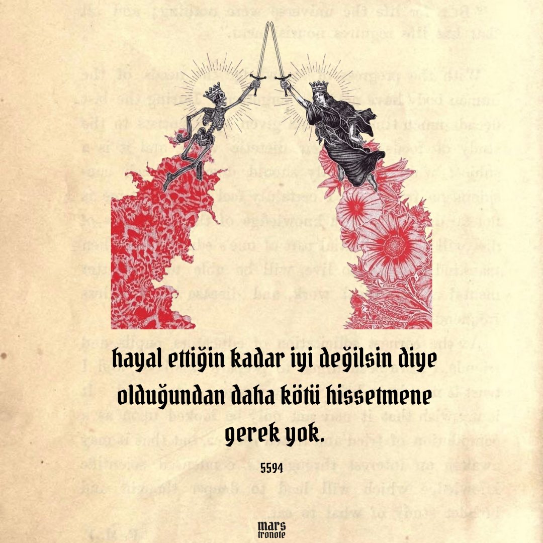 marstronote's tweet photo. “hayal ettiğin kadar iyi değilsin diye olduğundan daha kötü hissetmene gerek yok.”

#marstronote https://t.co/lXZOMopiDt