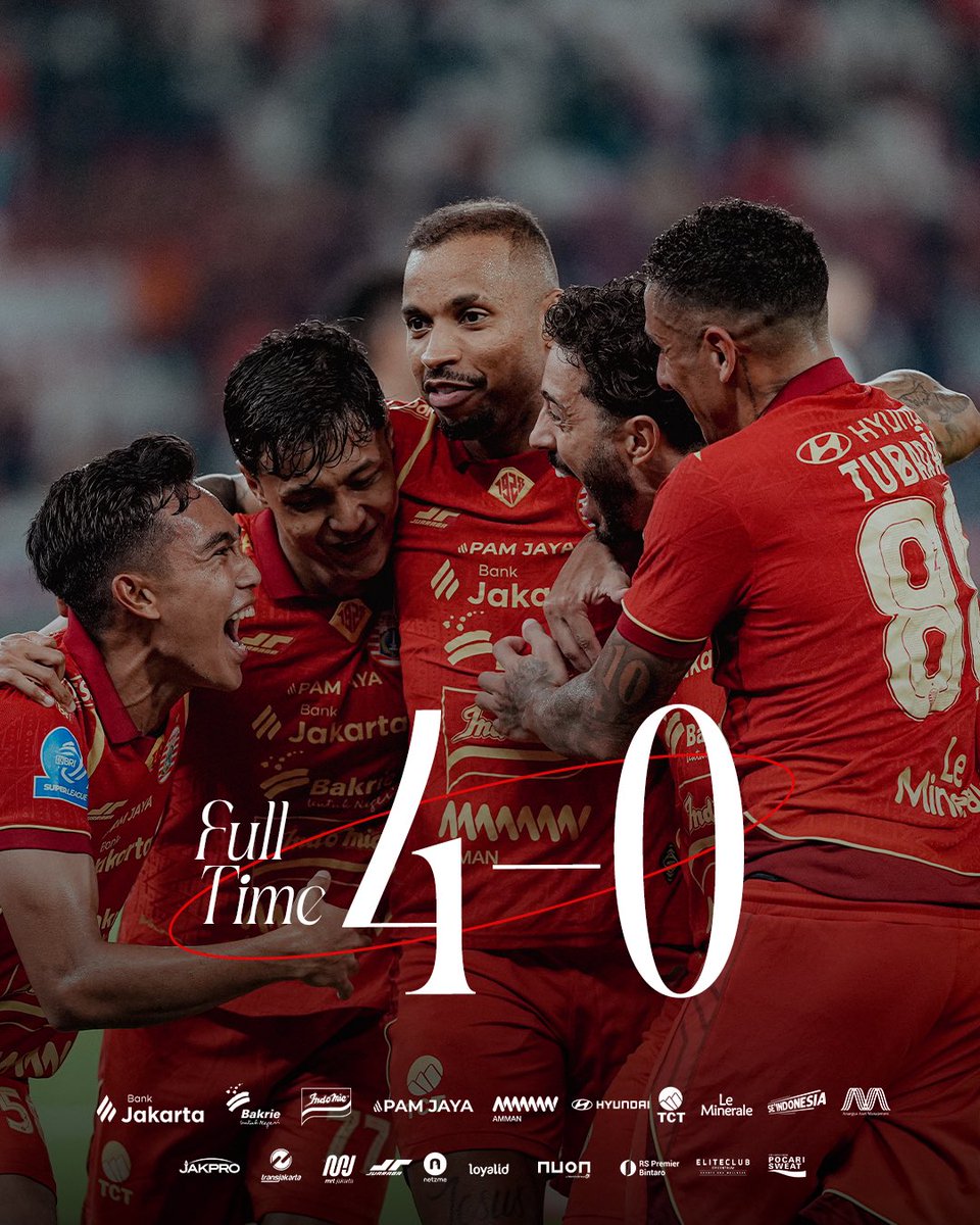 FT: Persija 4-0 Persis Solo.

#PersijaDay #BRISuperLeague #Persija