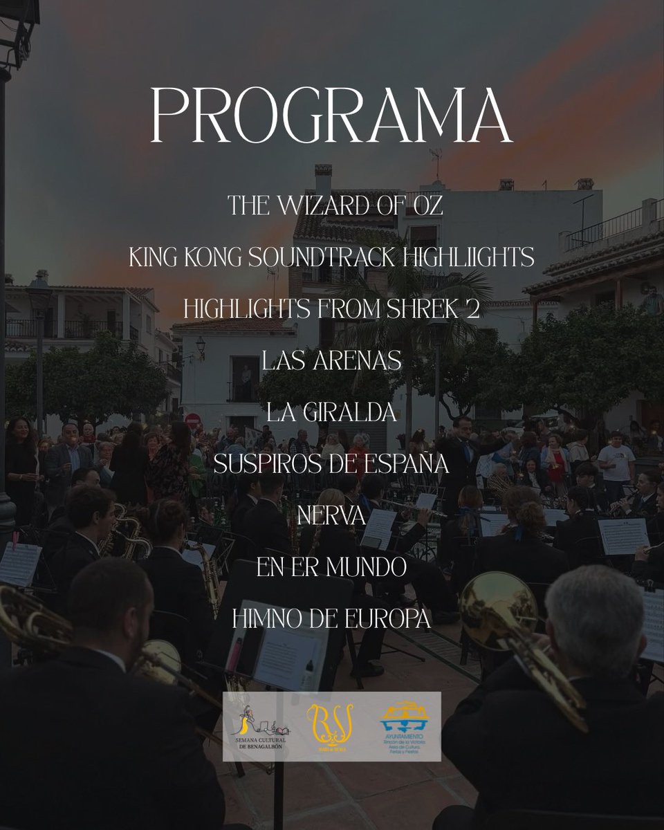 CONCIERTO XLVII SEMANA CULTURAL DE BENAGALBÓN 🎼

🗓️ Domingo 03/05
⏰ 20:30h
📍Plaza de las Flores, Benagalbón 

#AlCompásdelRincón #semanaculturalbenagalbón