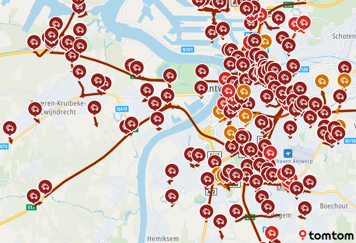 ANWBeuropa's tweet image. +1,5 uur op de #R1 ► Breda door opruimwerkzaamheden bij Deurne; daardoor +1 uur op de #E17 vanuit Gent.
#Belgie