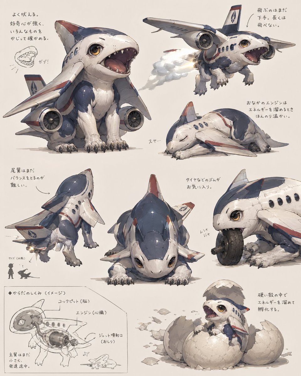 Jet Airplane Puppy Creature Sheet