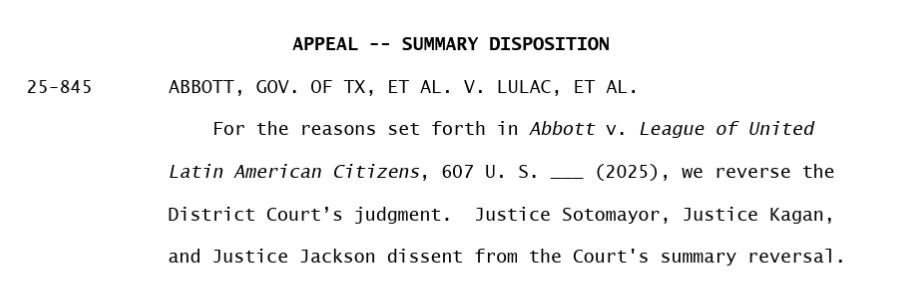 scotus_wire's tweet image. 🚨 In a 6-3 vote, the Supreme Court reversed a ruling that struck down the new Texas congressional map as a racial gerrymander, citing its December stay of that ruling.