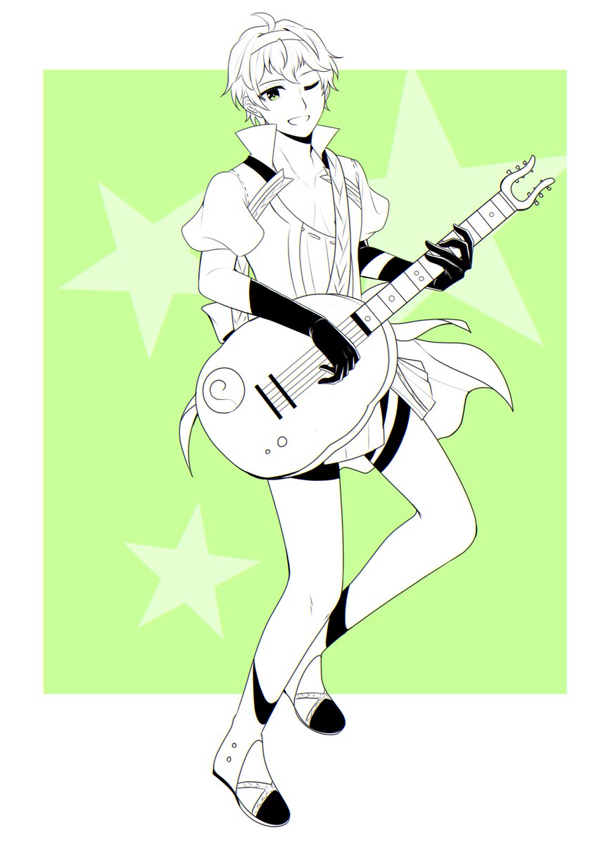 「謎丸のギター弾きダビデ王に感謝」|星唄 流音のイラスト