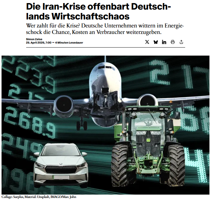 surplusmagazin's tweet photo. Wer zahlt für die Krise? Deutsche Unternehmen wittern im Energieschock die Chance, Kosten an Verbraucher weiterzugeben, schreibt @SimonZeise3790. https://t.co/gpc6LIWRAp
