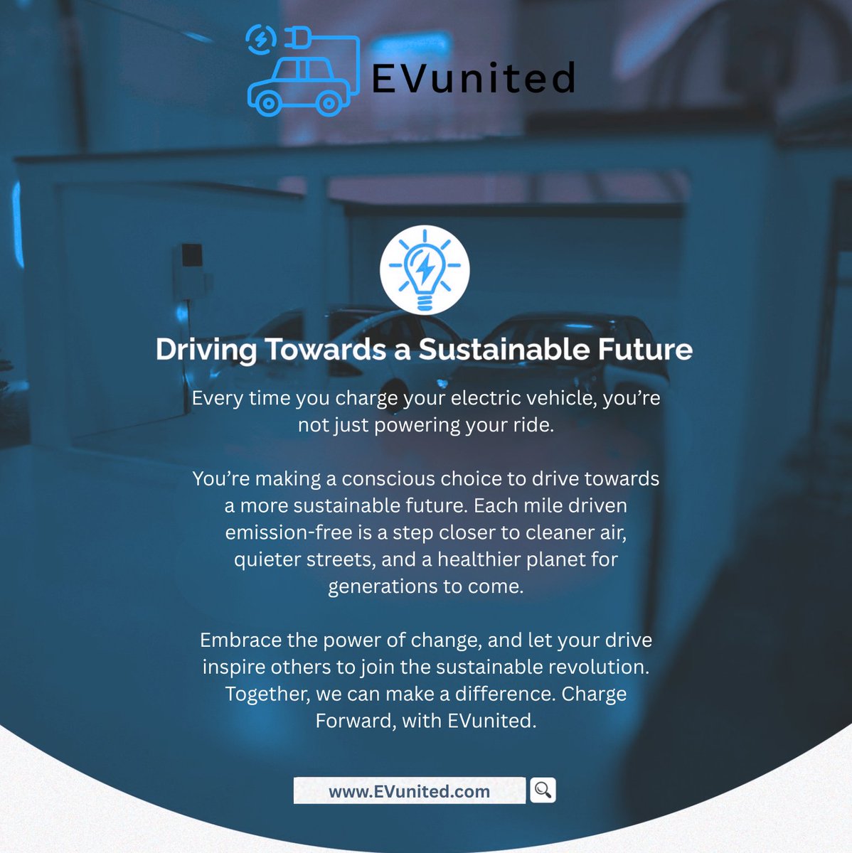 EVunitedCharge's tweet image. Every charge is a choice. Every mile driven emission-free is a step toward a healthier planet for the generations that come after us. The future doesn't wait, and neither should you. 

Charge Forward, with EVunited. 🌍

#EVCharging #ChargeForward #EVunited #SustainableLiving