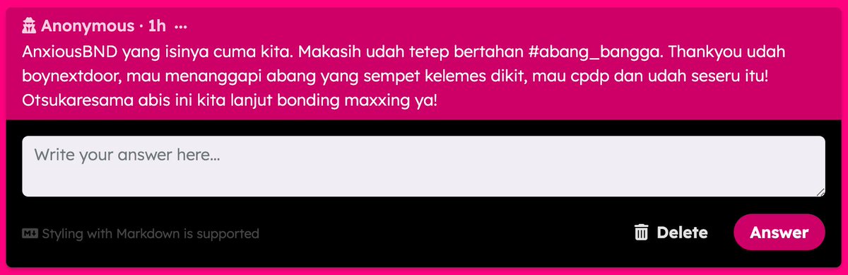 StickWithJohan's tweet image. Ini katanya ada buat AnxiousWan AnxiousWati AnxiousGenderfluid, makasih udah join juga yaa sender 🥺🩷. Lalu buat AnxiousBND, buat AnxiousHarua juga cihuy menggaet fans baru nih, dan untuk AnxiousCYJ!