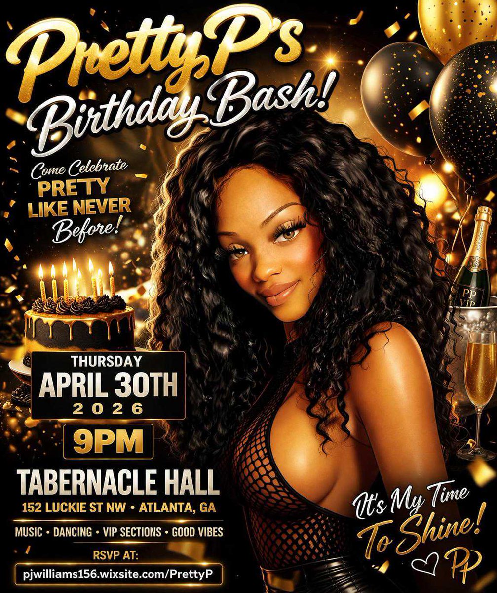 thesmash_mag's tweet photo. This not your average party…
It’s Pretty P’s Birthday Bash 🎂✨
VIP sections. Good vibes. Real energy.
April 30 | ATL 📍
#PrettyP #BirthdayTurnUp #StarlightPR #StarlightPR1 https://t.co/auEeT7q9Gt