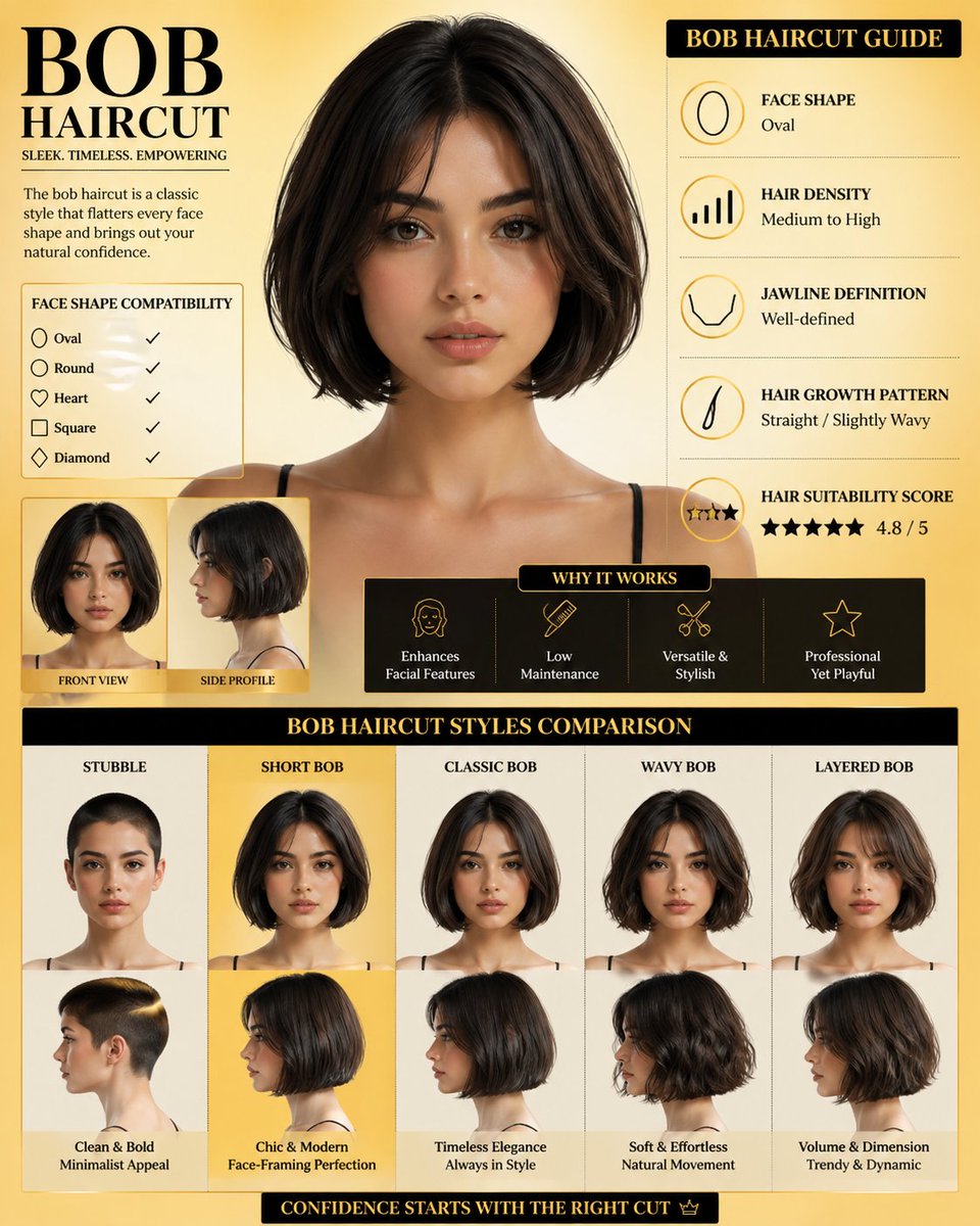 The Ultimate Bob Haircut Guide: A Visual Masterpiece - PromptGather image 1