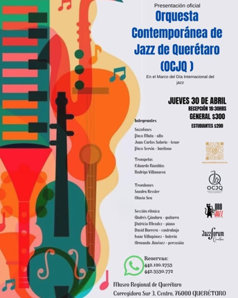 JazzmaniaUaq's tweet photo. Próximo jueves en el Museo Regional de Querétaro en el festejo del Día Internacional del Jazz.
Mañana por la noche estará en RADIO UAQ Paco Servín para conversar de este proyecto. https://t.co/EBZwZYdxB5