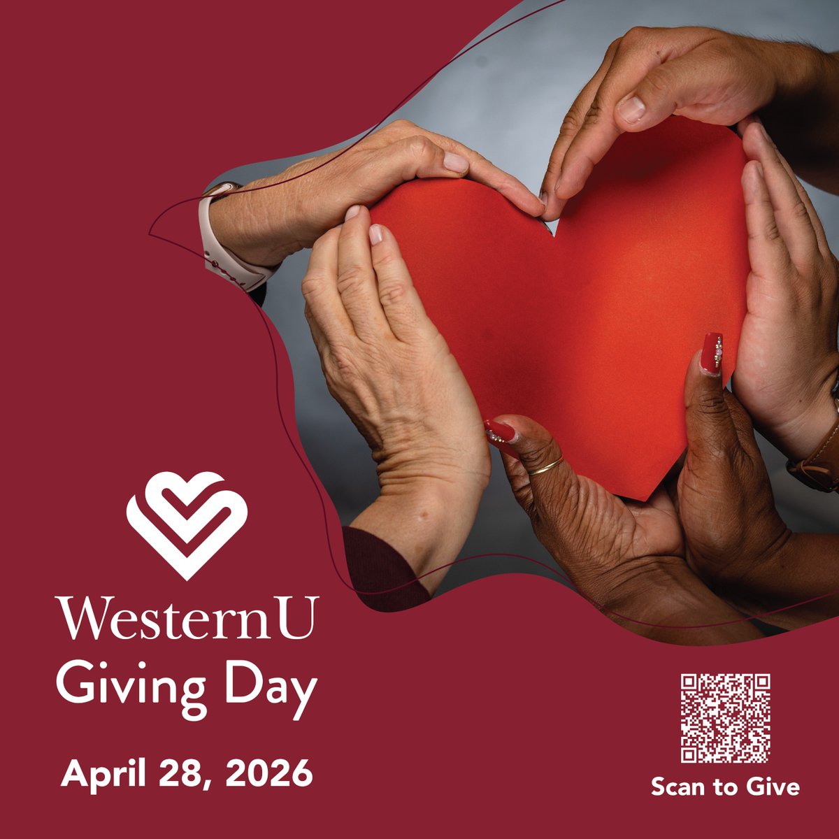 WesternUNews's tweet photo. Join us tomorrow for WesternU Giving Day!

Be part of a university-wide movement to support our students. Every gift fuel opportunity, access, and success across all colleges.

Make your impact today.

🔗 Donate: https://t.co/Bz6ArHD36i https://t.co/g8GEnAVQUV