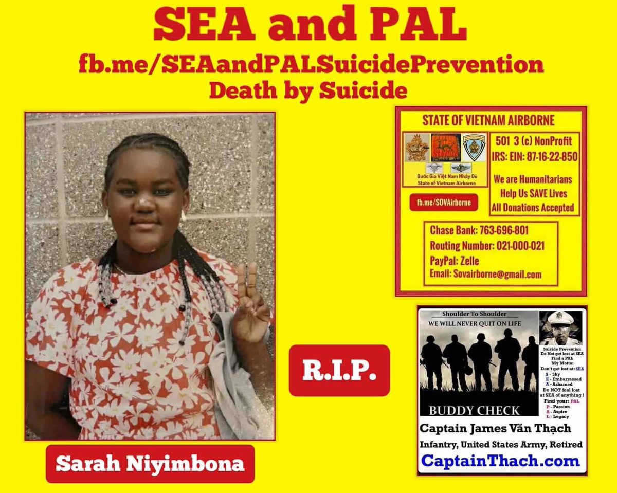 SeaandPal's tweet image. Suicide = Tự sát #RIP  #SEAandPAL #SuicidePrevention
#RESTinPEACE•Về Nơi An Nghỉ #PSA #VetsRising #PTSD #HELP #SOS #IAVA #Veterans #Baby #Dog #Cat #Relief #HelpMe #USArmy #USNavy #USAirForce #USMarineCorps #USMC #USCoastGuard #BuddyCheck #SanFrancisco