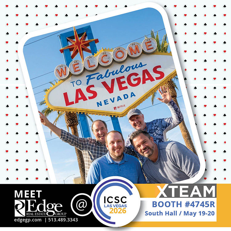 EdgeREGroup's tweet image. Let's Meet at ICSC Las Vegas 2026! Contact Michael Halonen, Dan Paxton,  CharlesJudge or @ZacharySchunn to schedule an appointment.
Look for us under the Las Vegas Sign :) or at the X Team Booth 4745R, South Hall.
#icscvegas #retailrealestate edgerealestategroup #CRE