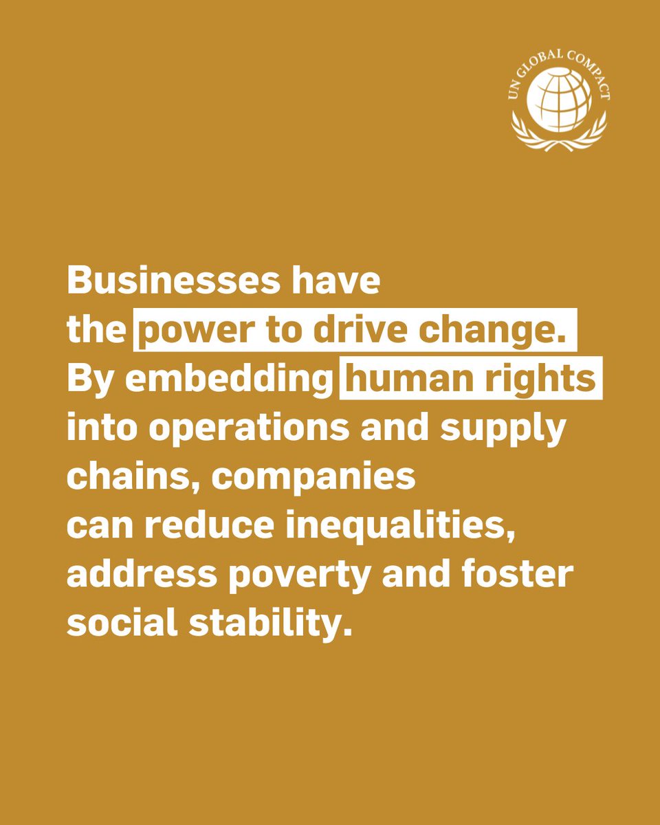 globalcompact's tweet image. Upholding human rights isn’t just the right thing to do, it’s good for business. 

Conducting operations with a human-focused approach strengthens business, workforces and communities. 

It drives innovation, resilience and trust. 

#HumanRights #UNGlobalCompact