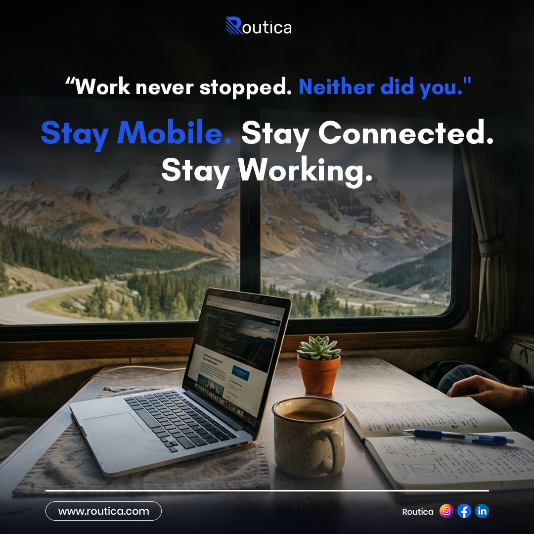 RouticaOfficial's tweet image. Cancel the conference room. Skip the commute. Keep the unexplainable view.

Reliable RV internet isn’t just a connection—it’s a lifestyle upgrade. This is your office now.

Make it yours with Routica Explorer: routica.com 

#DigitalNomad #RVLife #RemoteWork #Routica