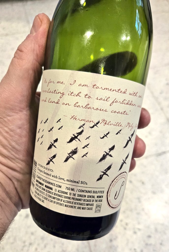 grapesunwrapped's tweet image. #HermanMelville on a #wine label (from the excellent Scar of the Sea, Central Coast CA)
'I am tormented with an everlasting itch to sail forbidden seas and land on barbarous coasts'
forbidden seas=my secret
barbarous coasts=this site
#winewriter #winebottlephilosophy #MobyDick