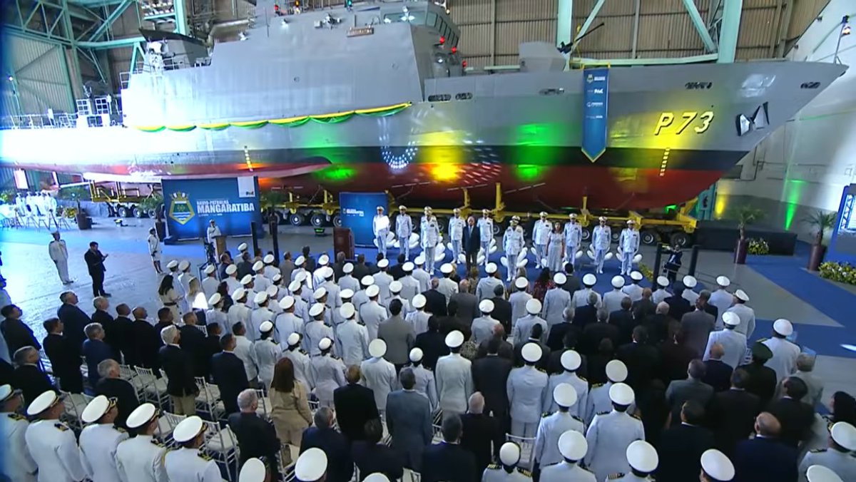 SA_Defensa's tweet image. 📍Rio de Janeiro, #Brazil (🇧🇷)

The Macaé-class patrol ship Mangaratiba (P73) was formally launched today at Arsenal de Marinha do Rio de Janeiro (AMRJ).

Laid down in 2013, work was paused for years until funding was allocated to restart the construction of her &amp;amp; sister Miramar.