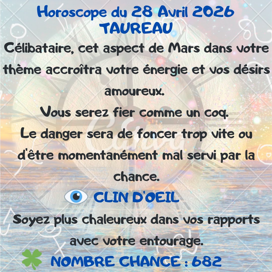 feespirituelle's tweet image. Votre horoscope pour ce mardi 28 Avril 2026.
#TAUREAU #CAPRICORNE #BALANCE #poisson
🔮 lafeespirituelle.fr🔮