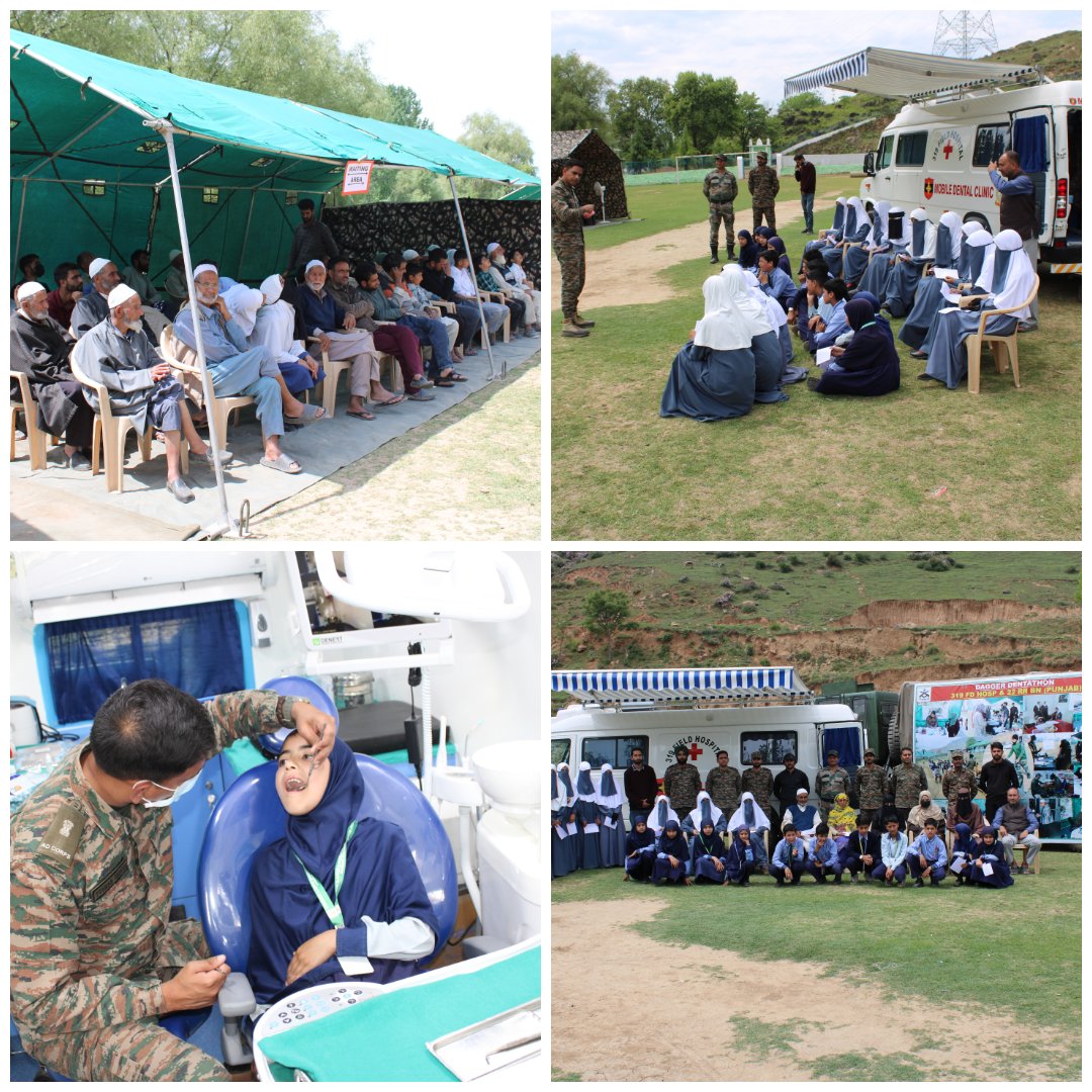 Heroofkashmir's tweet image. Daggers Dentathon 🦷📷A dental camp at Idgah Ground near Pazalpura provided essential oral healthcare to 316 beneficiaries, including 84 children. Free consultations, basic treatment &amp;amp; awareness on oral hygiene highlighte #IndianArmy #CommunitySupport #Kashmir #ServiceToNation