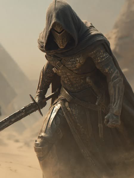 AdamsMovieclips's tweet image. A lone desert warrior strides across the dunes, guided by the wind and hardened by the unforgiving sun ⚔️

#knight