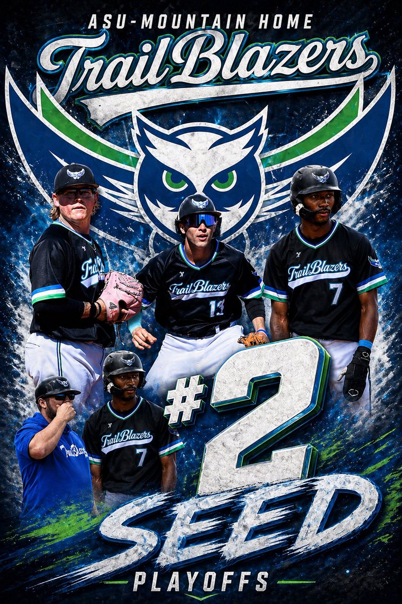 ASUMHBSBL's tweet photo. TrailBlazer Baseball earned the #2 seed on the east side of Region II &amp; will host west side #5 seed, NOC-Enid in a best of 3 series at Cooper Park!

GM 1: Friday, May 1st - 3:00pm 
GM 2&amp;3: Saturday, May 2nd - 1:00pm 

Stay tuned to https://t.co/GPTKHeONg4 for updates. https://t.co/9avwnx5Yn8