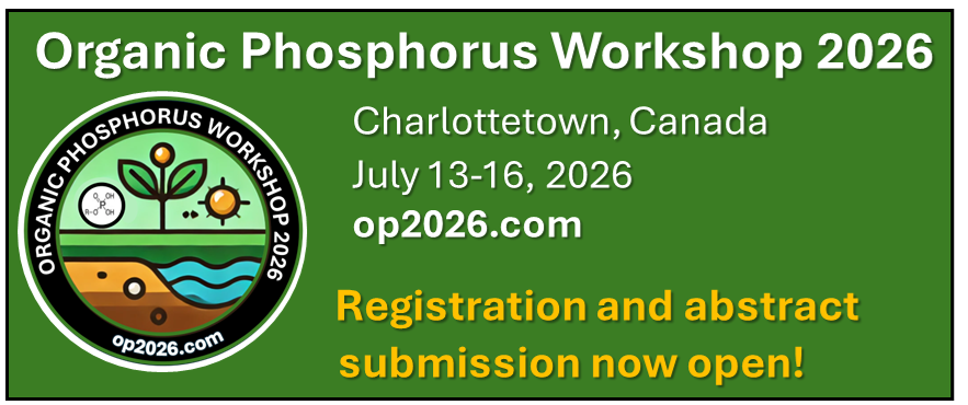 TandraFraser's tweet image. Abstracts for #OP2026 are still open!
🗓 Deadline: April 30, 2026

Join experts advancing organic phosphorus science
Speaker lineup: op2026.com/program/
Submit abstract &amp;amp; register: op2026.com
#Soil #Water #Phosphorus @PhosphorusESPP @IUSS_ORG  @PartnershipSoil