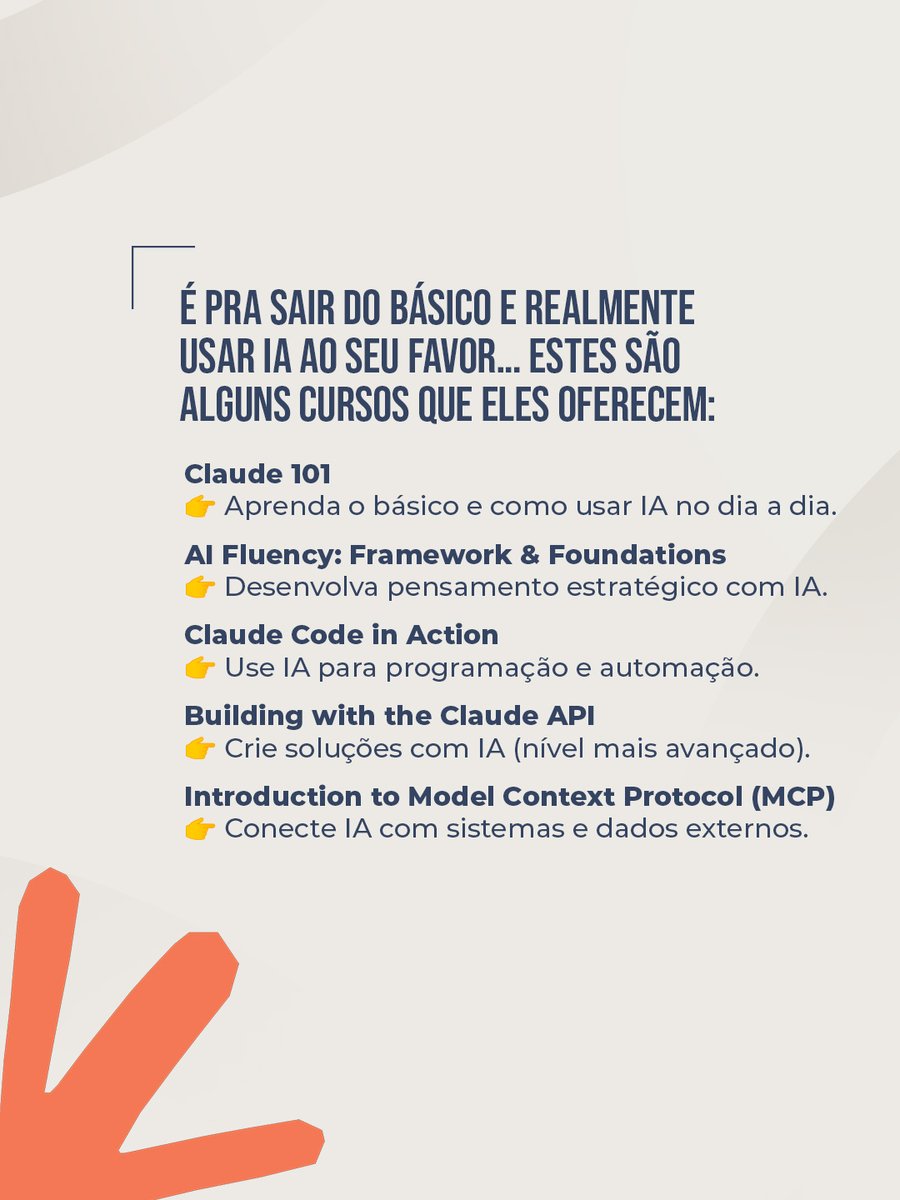 LabHackerCD's tweet photo. A IA tá em alta, mas dá pra ir além do hype 👀

A Claude liberou cursos gratuitos + certificado

👉 Veja no post como aproveitar 🚀 https://t.co/qIprA8wFbN