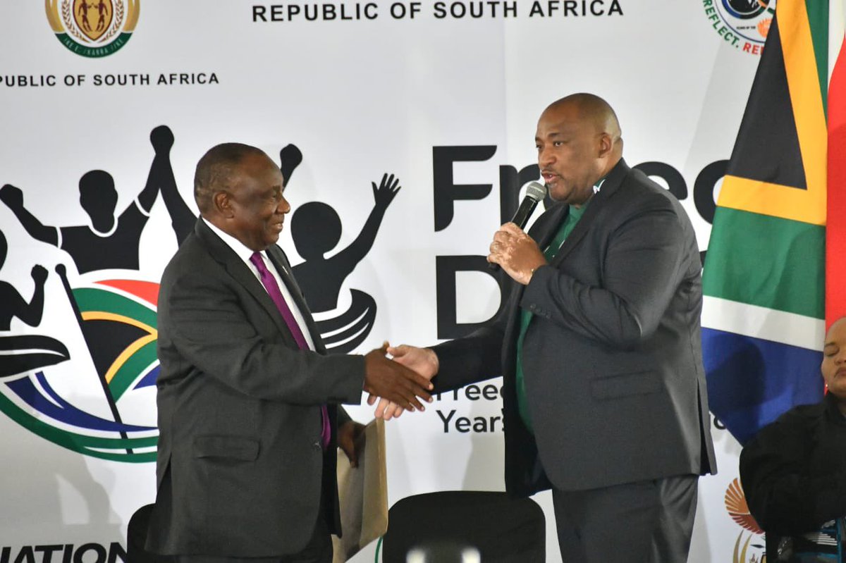 SportArtsCultur's tweet image. Thank you for joining us today at the Freedom Day commemoration under the theme: ‘Freedom and the Rule of Law: Thirty Years of Democratic Citizenship

Venue: Dr Rantlai Molemela Stadium, Bloemfontein
Date: 27 April 2026

#Freedomday2026 #RuleOfLaw #30yrsDemocraticCitizenship