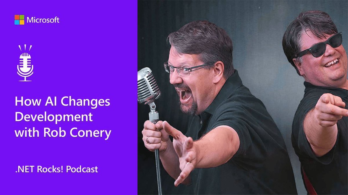 dotnet's tweet photo. #dotNETRocks on AI‑era dev: start with the pain, ship quick wins, and watch teams transform. LLMs change how we code, how we think, and what “developer” even means. Smart, grounded, and full of real‑world scars + insights.

Tune in → https://t.co/MFt7XXwHMa https://t.co/5nGr4ZYAqh