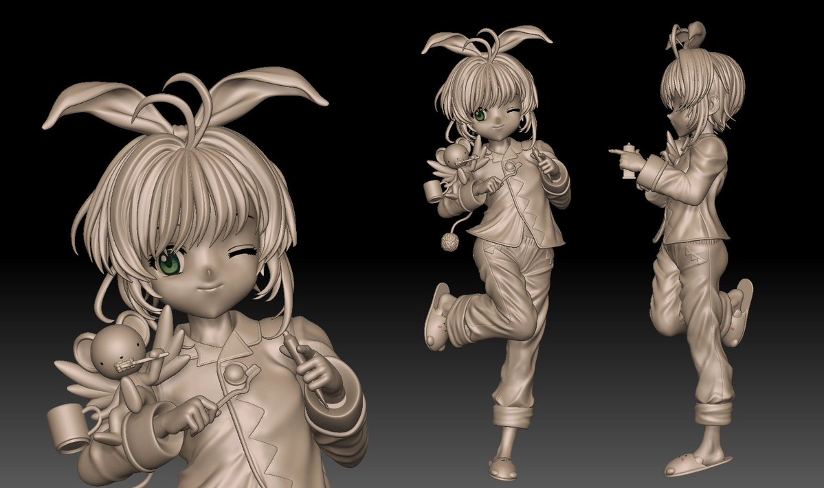 tsukuru_1201's tweet image. 進捗報告
テストプリントしたら子供らしさが足りないことを痛感😂
現在もデータを修正中😆
#zbrush
#カードキャプターさくら
#木之本桜