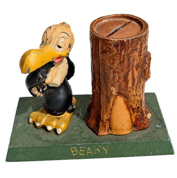 rusticrelics04's tweet image. RARE Antique Cast Iron Beaky Buzzard Bank Warner Bros WBC 1940s Orig.  w/ tree ebay.us/m/lP5SaY #eBay via
@eBay
#vintage #toys #collector #looneytunes #beakybuzzard #warnerbros #rarefind  #vintagetoys #cartooncollectibles #1940s