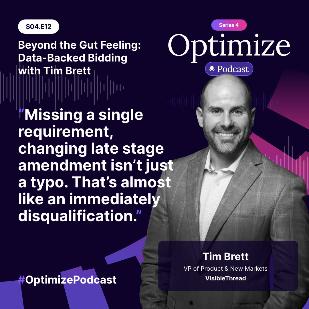 VisibleThread's tweet image. 23 years of GovWin IQ expertise. 1 powerhouse episode. ⤵️ 

Tim Brett joined the Optimize Podcast to share how the new compliance fortress eliminates disqualification risks.

🎧 Listen now: eu1.hubs.ly/H0tSRDT0

#GovCon #GovernmentContracting #OptimizePodcast