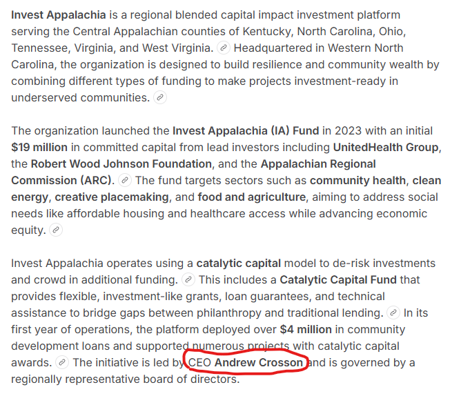 Jeanne2999432's tweet image. 👇👀⚠️
WNC, BEWARE

Rockefeller Foundation placed a "BIG BET" on WNC ("Central Appalachia") in 2023.

Under the guise of "Invest Appalachia" ROCKEFELLER is reaching "underserved communities" [think migrants!] ...
rockefellerfoundation.org/profiles/andre…