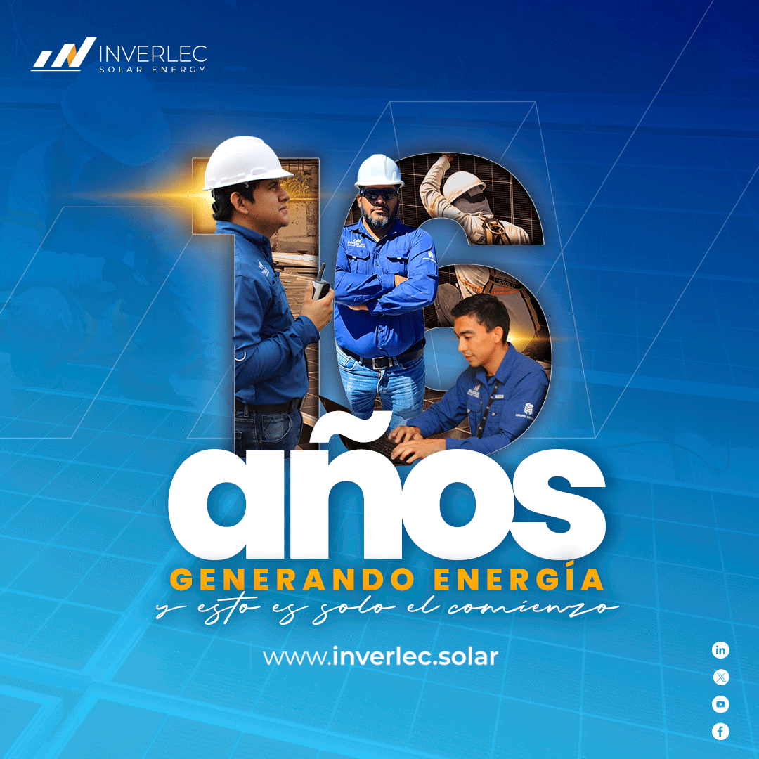 InverlecSolar's tweet photo. 16 años generando energía. Y apenas estamos empezando. 
En Inverlec Solar celebramos dieciséis años acompañando a empresas y hogares en la adopción de soluciones fotovoltaicas que impulsan eficiencia, ahorro y sostenibilidad. https://t.co/k7PZaivcCa