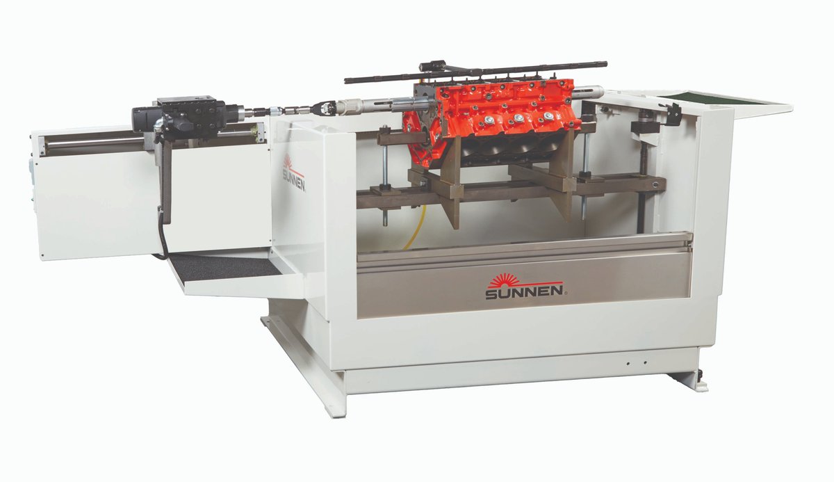 sunnen's tweet photo. Achieve quick precision with Sunnen’s CH-100 Horizontal Honing Machine. Designed to align &amp; size bores with minimal stock removal. From small 4-cylinder engines to large diesel blocks, it handles a range while helping shops reduce rework &amp; turnaround time. https://t.co/vAr7yEOsBF https://t.co/eEZs8BrGo4