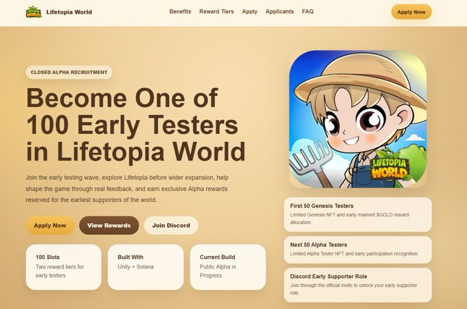 callmehannnnnnn's tweet photo. GM!!

@LifetopiaWorld just opened its Alpha Testers, and it actually looks pretty promising

It’s a simulation style Web3 game where you can explore the world, farm resources, and shape how the ecosystem grows from an early stage

What you can do in alpha :
>Explore the world early
> Farm and interact with the system
> Help shape the game through feedback
> Earn exclusive rewards + $GOLD

This is the kind of phase where early users usually benefit the most

If you find any bugs or have feedback, you can report it in their Discord :
https://t.co/rqil7nnuxD
Try the game :
https://t.co/F9CaooxrTf
Apply for alpha :
https://t.co/64AQGm9iCv

Limited spots, first come first served!!