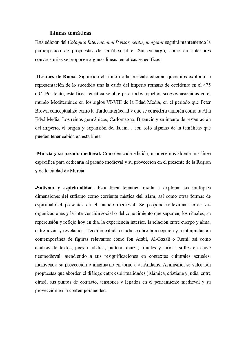 Coloquio Experimentar una Edad Media contemporánea tweet media