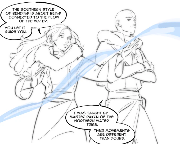 PART 3 kataang AU- katara shows Aang the southern style of bending (cont replies) 