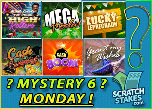 scratchstakes's tweet image. 📣Monday Spoiler Alert📣
❓❔❓What are the Mystery 6❓❔❓
Play these 6 games to reveal today’s mystery game to #win up to $20K! 💸

🤔Have you scratched today?
👉 ow.ly/RqBp50Y7EeW