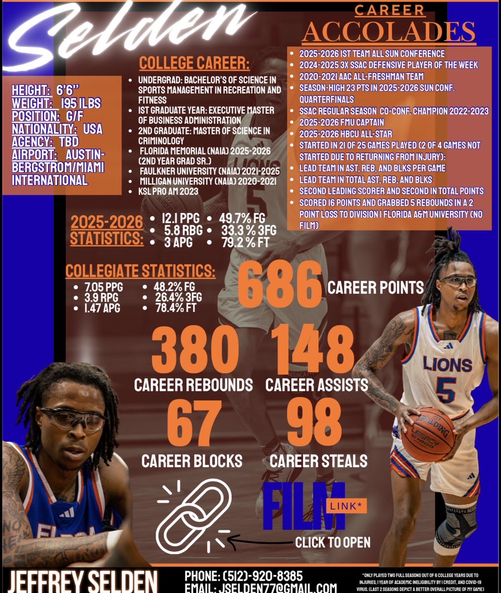 jeffrey_selden's tweet photo. After talks with God and family, I’ve decided it to be in my best interest to enter the transfer portal with my final year of NCAA Division 1 eligibility remaining. I am in the process of looking for COLLEGIATE AND PROFESSIONAL offers! DM to exchange further contact information. https://t.co/1LbACx8N6j